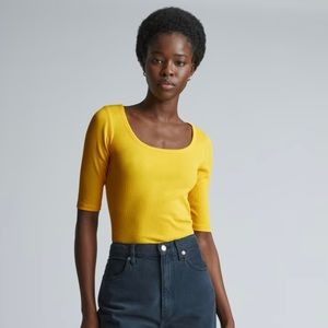 Everlane Pima Micro-Rib Scoop-Neck Tee